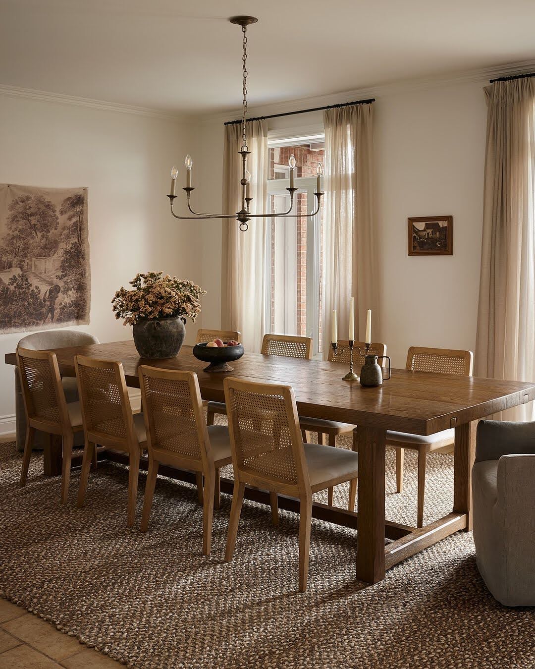 dining room table with wood chairs