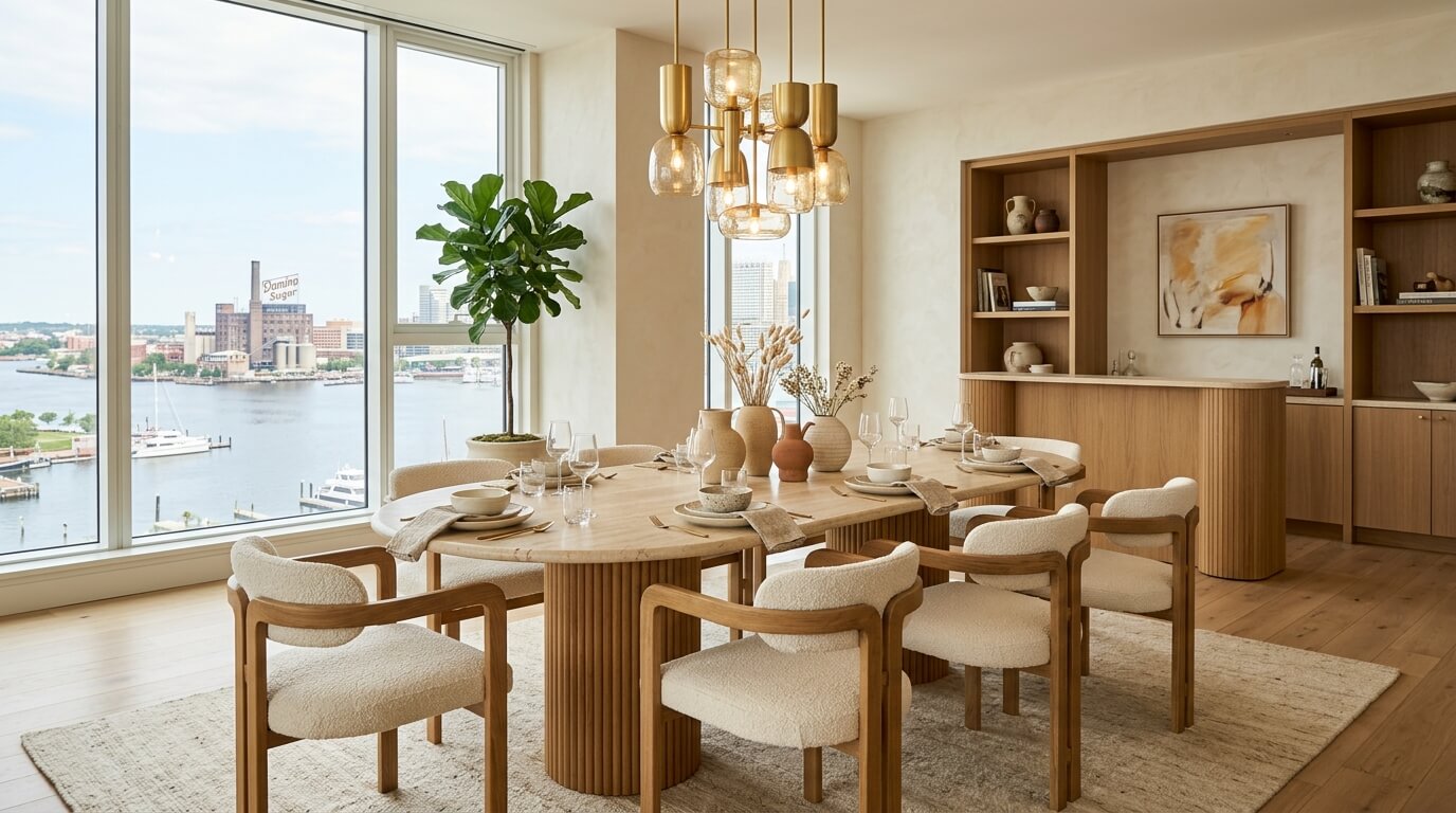 Example of warm neutral palette in a modern home