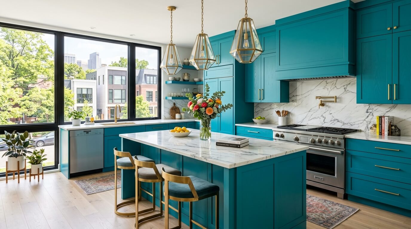 Vibrant kitchen with a lot of color